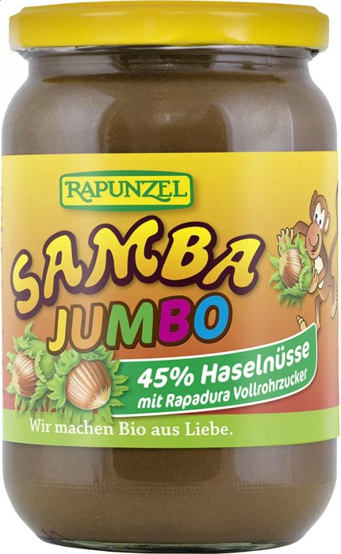 Bio jumbo SAMBA oříšková pomazánka RAPUNZEL 750 g