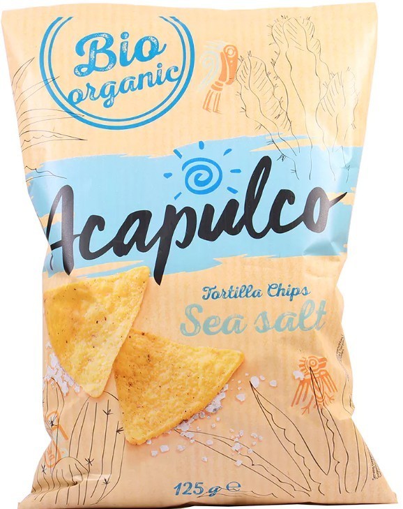 Bio Tortilla chipsy Sea Salt 125 g BIO ACAPULCO