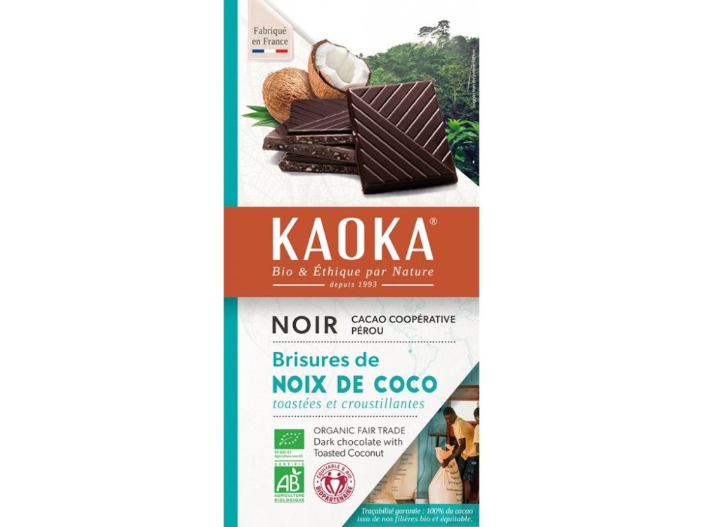 Bio hořká čokoláda s kokosem KAOKA 100 g