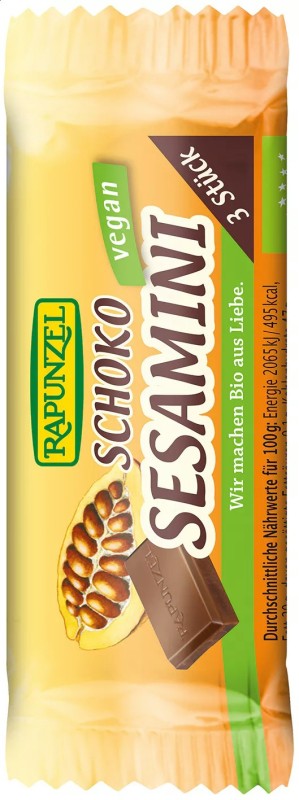 Bio SESAMINI v hořké čokoládě vegan RAPUNZEL 27 g