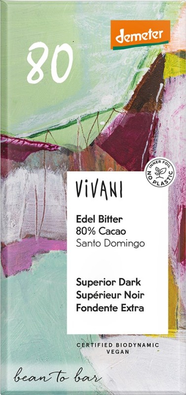 Bio hořká čokoláda 80% VIVANI 90g