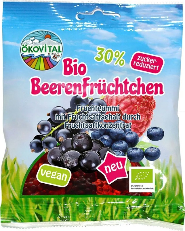 Bio želé LESNÍ PLODY méně sladké vegan ÖKOVITAL 80 g