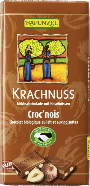 Bio mléčná čokoláda s celými oříšky RAPUNZEL 100 g