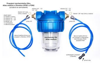 Propojení mechanického filtru Atlas Medium nebo USTM s Dionelou UF001