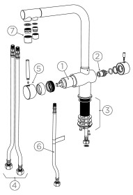 Kuchyňská trojcestná baterie Schock Vitus Nerez