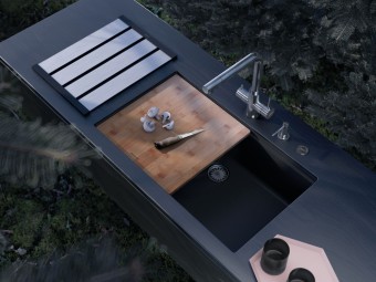 Kuchyňská trojcestná baterie Schock Vitus Nerez