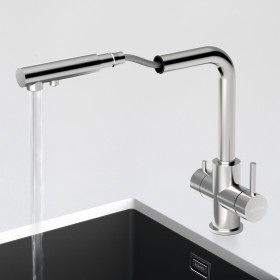 Kuchyňská trojcestná baterie Schock Vitus.120 Nerez