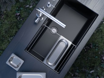 Kuchyňská trojcestná baterie Schock Vitus.120 Nerez