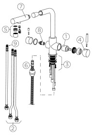 Kuchyňská trojcestná baterie Schock Vitus.120 černá