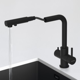 Kuchyňská trojcestná baterie Schock Vitus.120 černá