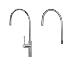 Přepínač P7ak v setu s kulatým nerezovým výtokovým raménkem - pro filtry pod kuch.linku