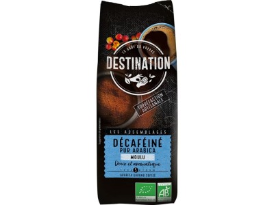 Bio káva mletá 100% arabika bez kofeinu Destination 250 g
