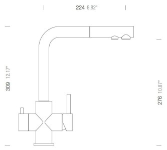 Kuchyňská trojcestná baterie Schock Vitus.120 černá