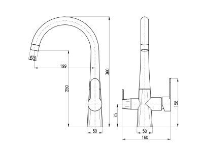 Baterie trojcestná s 1 perlátorem Iris, chrom lesk
