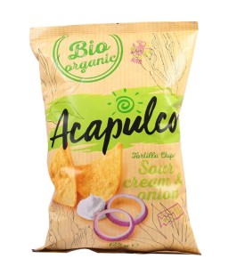 Bio Tortilla chipsy Cream&Onion 125 g BIO ACAPULCO