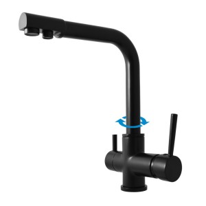 Kuchyňská trojcestná baterie Harmonia,černá, matná